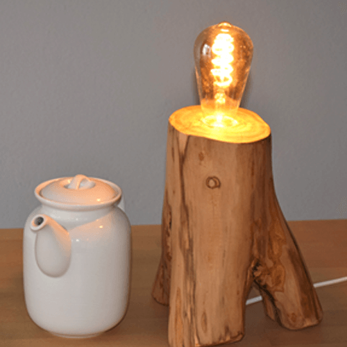 olive tree wood table lamp