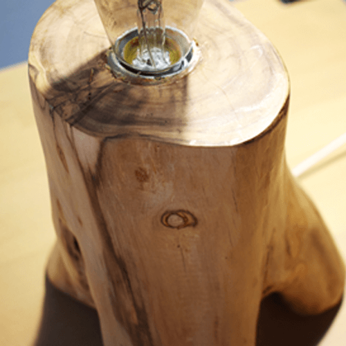 olive tree wood table lamp