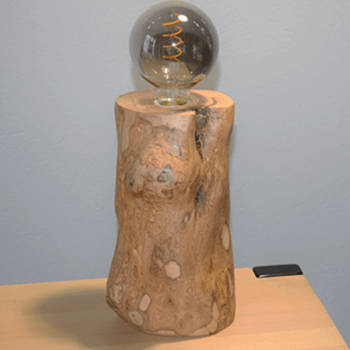 olive tree wood  table lamp