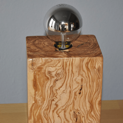 olive tree wood table lamp