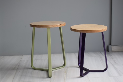 round solid  steel  stool