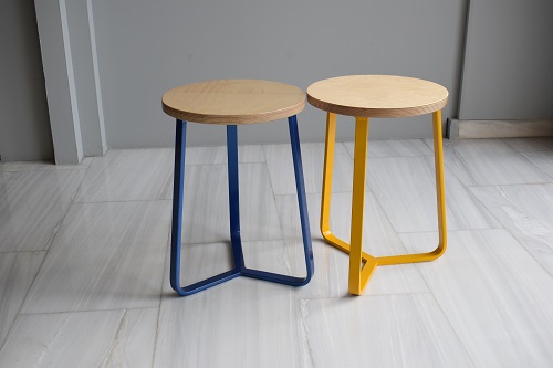 round solid  steel  stool