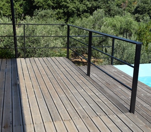 wooden solid pine deck