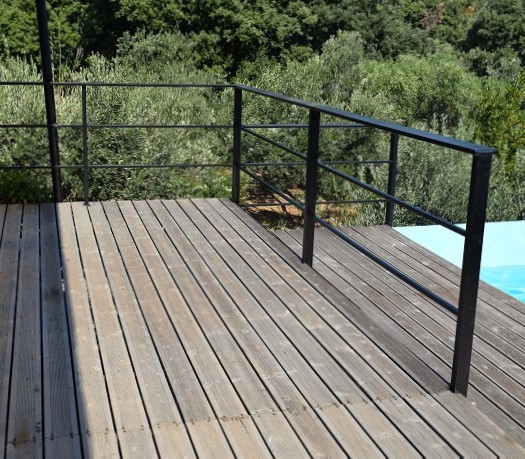 wooden solid  pine  deck 