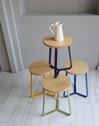 handmade metal stools
